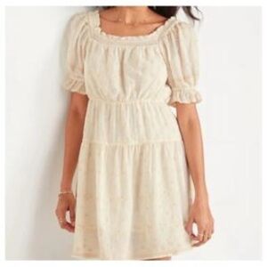 Old Navy Cream Puff-Sleeve Mini Dress